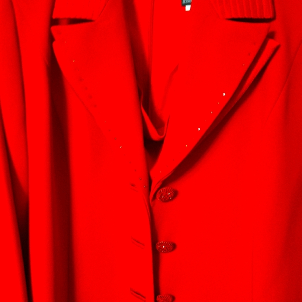 Rhinestone 2pc long jacket and skirt